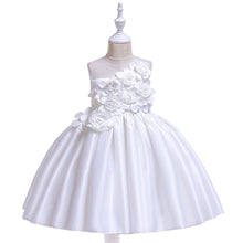 Load image into Gallery viewer, 110-150cm Kids 3D Flower Wedding Flower Girl Dress Princess Birthday Party Dress
