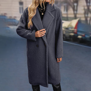 2022 Autunno Inverno Moda Donna Midi Lungo Spesso Faux Sherpa Shearling Soprabiti