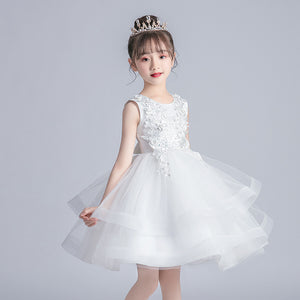 女の子用 夏用 パフィーチュール プリンセスドレス 子供の日 パフォーマンスドレス