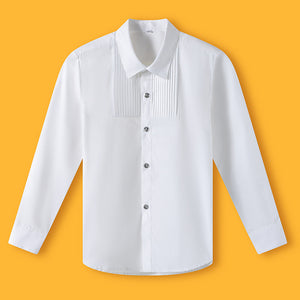 キッズボーイズ長袖ホワイトマルチカラーシャツ春秋コットンジュニア小学校制服ドレスシャツ