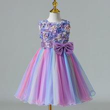Load image into Gallery viewer, 110-150cm Gilrs Sleeveless 3D Flower Puffy Dance Performance Dress
