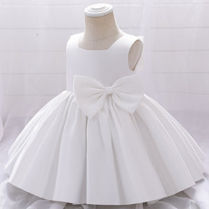 70-150cm 子供用ガウン サテン プリンセス 蝶結び パフォーマンスドレス