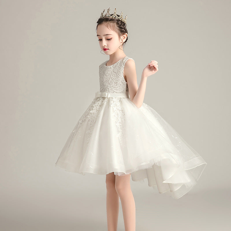 3-12Y Kids Summer Train Tulle Performance Princess Dress