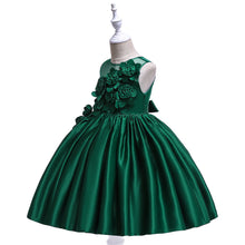 Load image into Gallery viewer, 110-150cm Kids 3D Flower Wedding Flower Girl Dress Princess Birthday Party Dress
