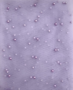 Soft Pearl Beaded Tulle Fabric