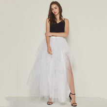 Load image into Gallery viewer, High Slit Asymmetrical Floor Length Long Puffy Tulle Skirt
