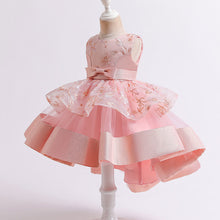Load image into Gallery viewer, 70-120cm Princess Flower Girl Dress Wedding Tulle Tiered Puffy Performance Dress

