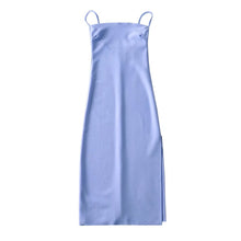 Load image into Gallery viewer, 6 Colorway French Style Spaghetti Slit Midi Casual Dress
