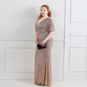 XXXL/XXXXL ロング スパンコール スーパープラスサイズ パフォーマンス バンケット イブニング ドレス
