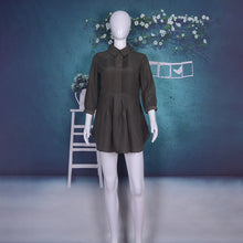 Load image into Gallery viewer, Long Sleeve Shirt Dress Ladies High End Fine Fiber Soft Casual Dress Pleated Long Shirt
