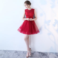 Load image into Gallery viewer, Lace Embroidered Short Tulle Party Evening Dress
