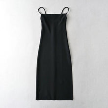 Load image into Gallery viewer, 6 Colorway French Style Spaghetti Slit Midi Casual Dress
