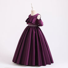Load image into Gallery viewer, 120-170cm Kids Fancy Dresses Girls Satin Princess Dress Long Banquet Evening Performance Dress
