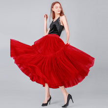 Load image into Gallery viewer, High Waist A Line Long Big Flare Puffy Tulle Skirt
