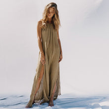 Load image into Gallery viewer, New stylish dresses women beach bohemian clothing split maxi backless dress sexy
