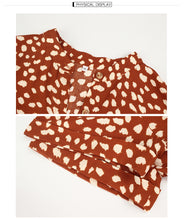Laden Sie das Bild in den Galerie-Viewer, Summer Short Sleeve Polka Dot Leopard Print Dress
