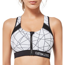 Laden Sie das Bild in den Galerie-Viewer, US/EU Size Stretch High Impact Yoga Bra Full Cover High Neck Fitness Women Sports Bra
