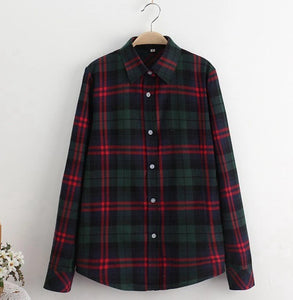 women cheap factory hot sales basic clothes instock brushed plaid flannel shirt