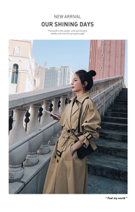 2022 Women Autumn New Design Elegant Windbreakers Slim Midi Trench Coats