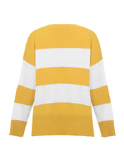 Laden Sie das Bild in den Galerie-Viewer, pullover round neck long sleeve casual stripped woman sweater winter
