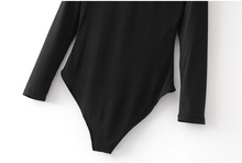 Laden Sie das Bild in den Galerie-Viewer, Trendy women clothing zipper thong bodysuit sexy custom winter long sleeve bodysuits for women
