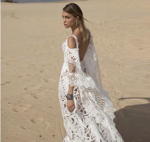 Summer White Rayon Loose Sexy Off Shoulder Beach Cover Up Dress Boho Long Strapless Maxi Dress