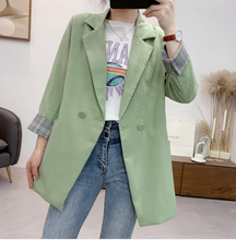 Load image into Gallery viewer, Spring Autumn 5-color Thin Contrast Sleeve Long Blazer
