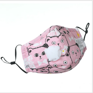 JAC-1 PM2.5 Anti-dust Kids Reusable Cotton Activated Carbon Filter Valve Mouth Cover Face Mask