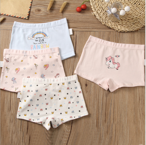 Kids Girls Hight Quality Stock 3-14Y Years Cartoon Printed Underwear Boxers