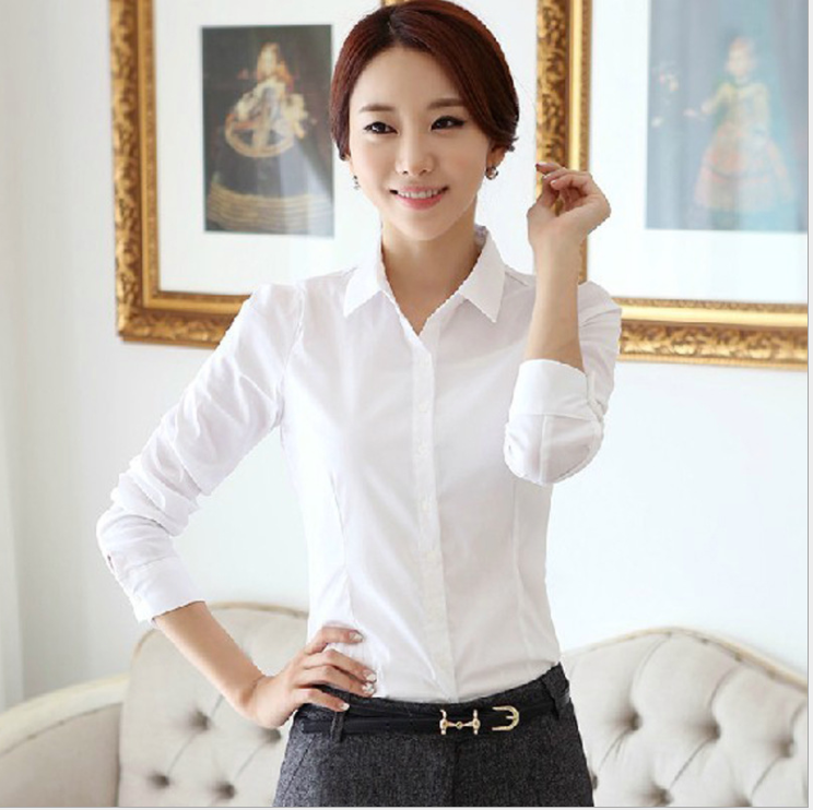 女性白OLレディースブラウスblusas femininas 