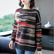 Laden Sie das Bild in den Galerie-Viewer, Casual Long Sleeve Knit Thick Women Acrylic Sweater
