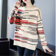 Laden Sie das Bild in den Galerie-Viewer, Casual Long Sleeve Knit Thick Women Acrylic Sweater
