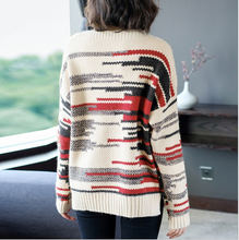 Laden Sie das Bild in den Galerie-Viewer, Casual Long Sleeve Knit Thick Women Acrylic Sweater
