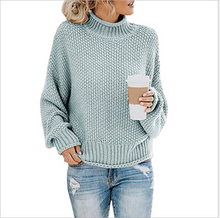 Load image into Gallery viewer, Hot selling 10 Colors Winter Knitting Pure Color Oversized Turtleneck Sweater Woman Pullovers
