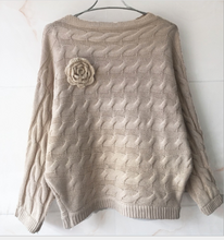 Laden Sie das Bild in den Galerie-Viewer, Pullover women sweaters new winter fashion slash neck cable knit sweater
