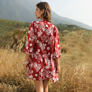 Beachwear Kimono Floral Chiffon Cover Ups