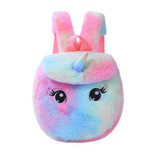 Load image into Gallery viewer, Unicorn Plush Small Schoolbag Gilrs Casual Cartoon Backpack Storage Bag

