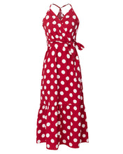 Load image into Gallery viewer, Polka Dot Spaghetti Strap Beachwear Vacation Dress
