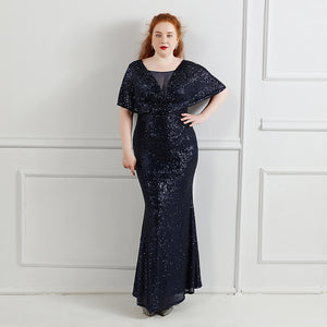 XXXL/XXXXL ロング スパンコール スーパープラスサイズ パフォーマンス バンケット イブニング ドレス