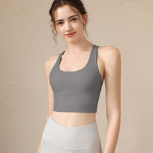 Load image into Gallery viewer, Cross Back Gym Crop Tank Top Running Fitness Sports Yoga Bra

