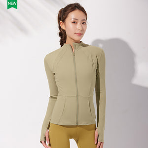 女性用フード付きランニングジムヨガフィットネスジャケット