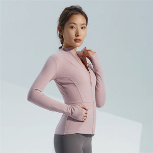女性用フード付きランニングジムヨガフィットネスジャケット