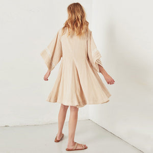 Factory sale short mini casual summer pleat dresses plus size loose cotton dress